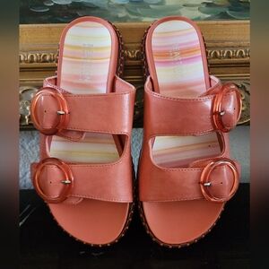 NWOT-Kenneth Cole Coral Slide Sandals!!🧡🩷🧡